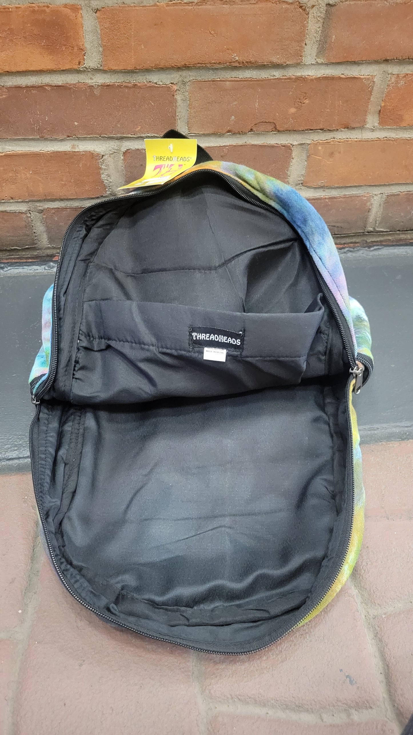 Threadheads tie dye flower power backpack.