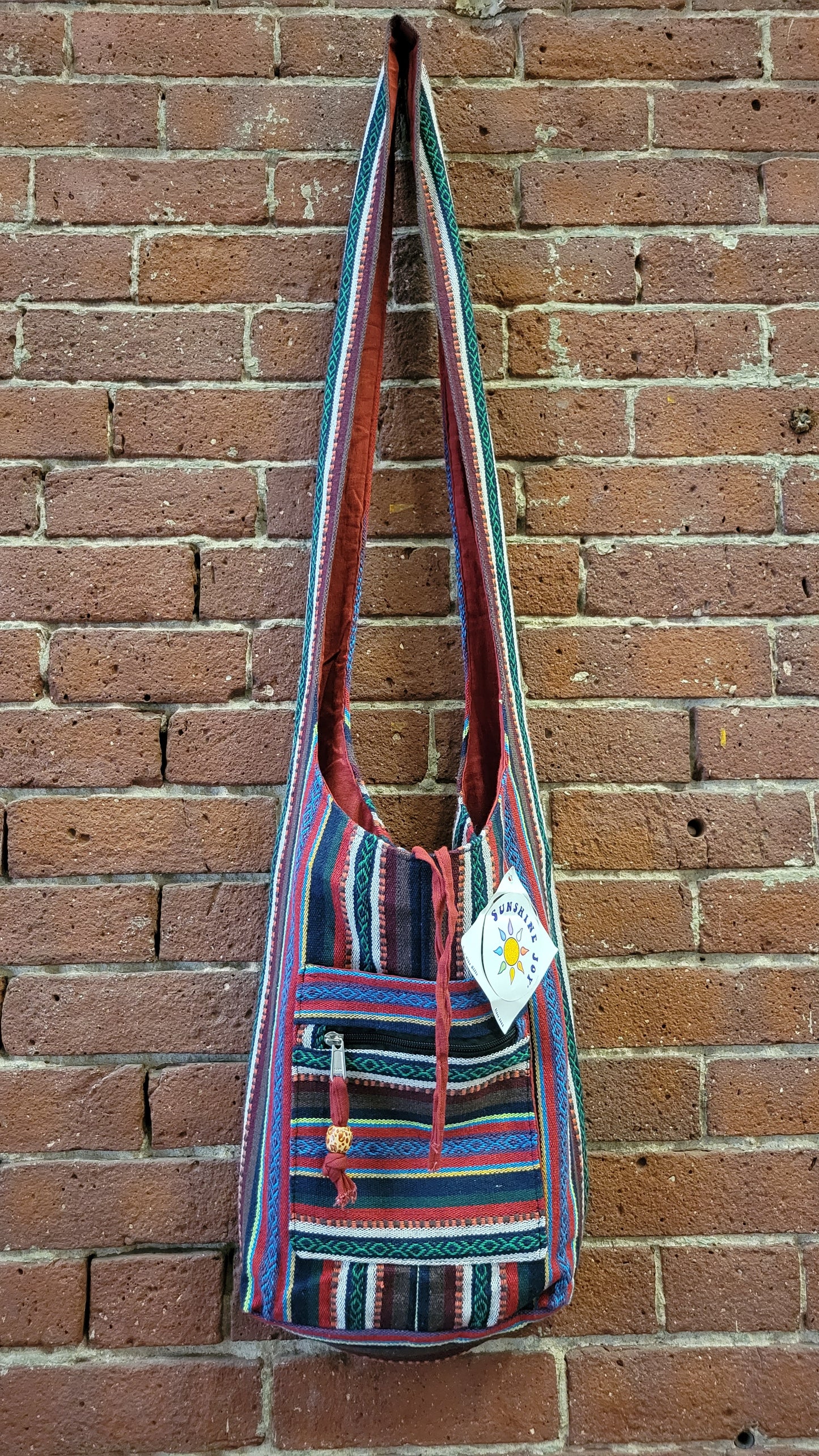 Woven Zip Top Hobo Shoulder Bag *Red*