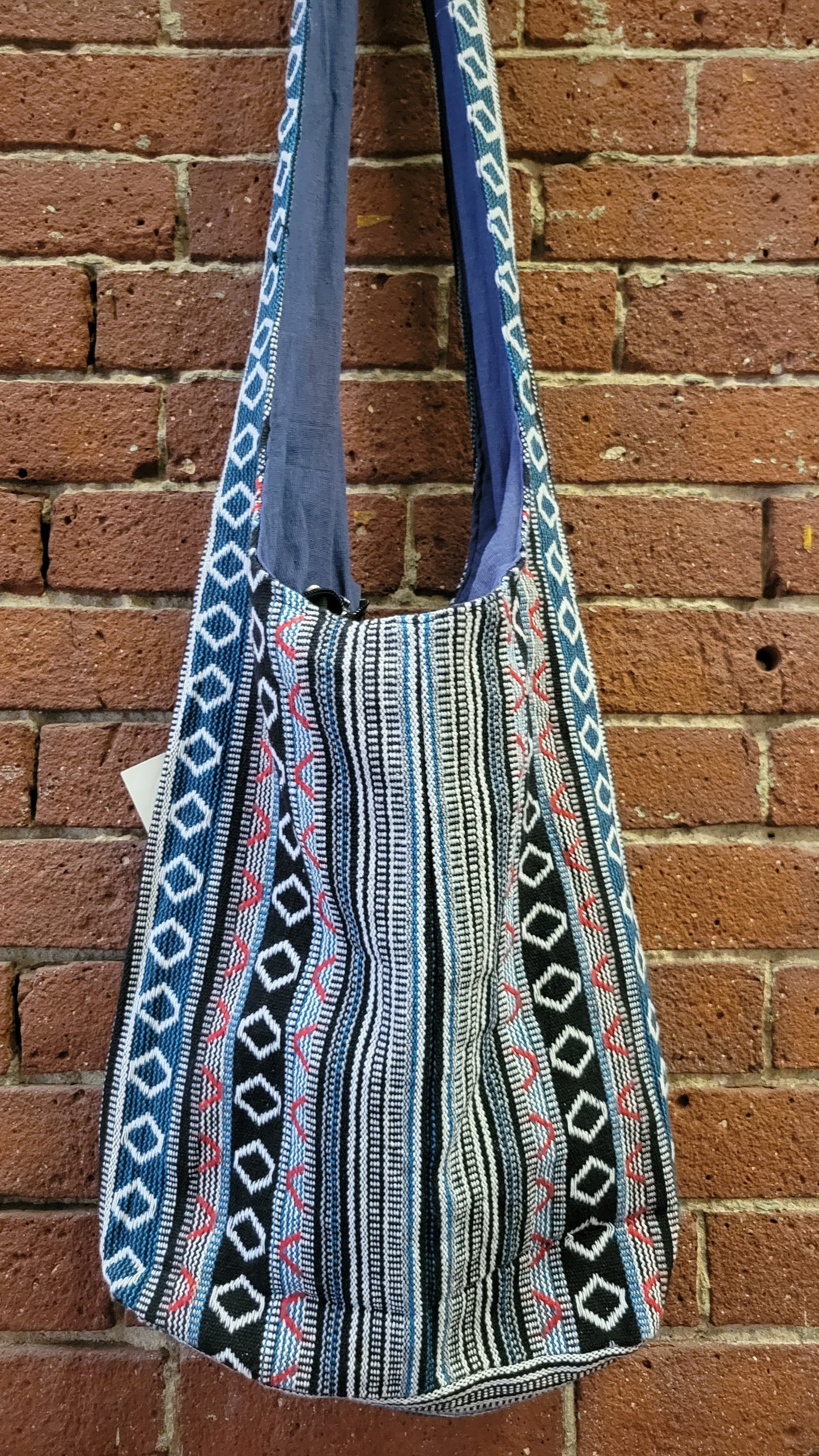 Woven Zip Top Hobo Shoulder Bag *Blue*