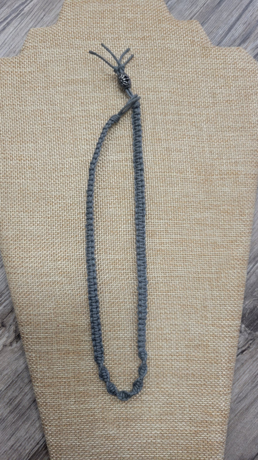 15 Inch Hemp Necklace/Choker *Gray*