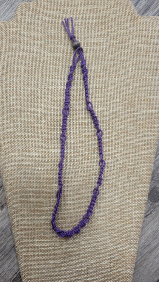 Hemp Necklace Purple 15 inches