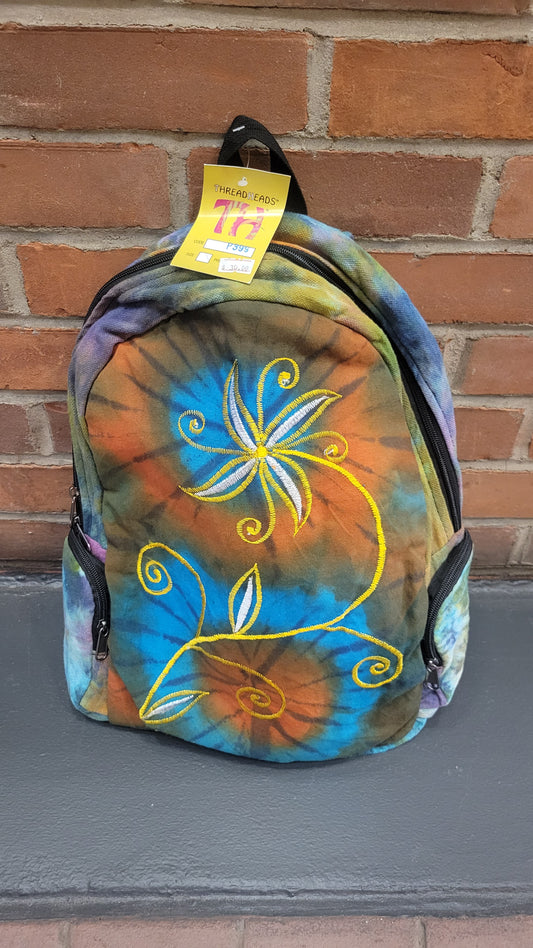 Threadheads tie dye flower power backpack.