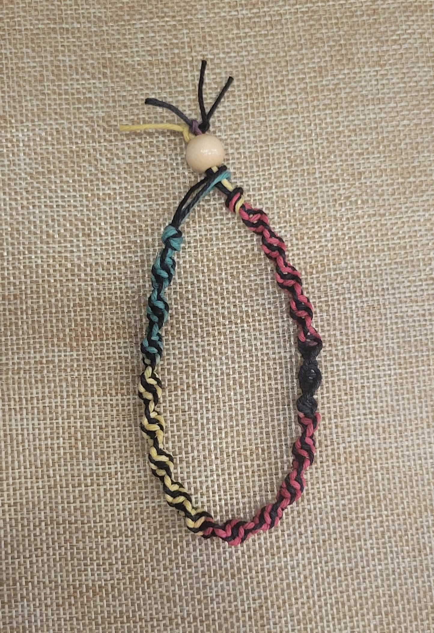 7 Inch Hemp Bracelet *Rasta Color Mix*