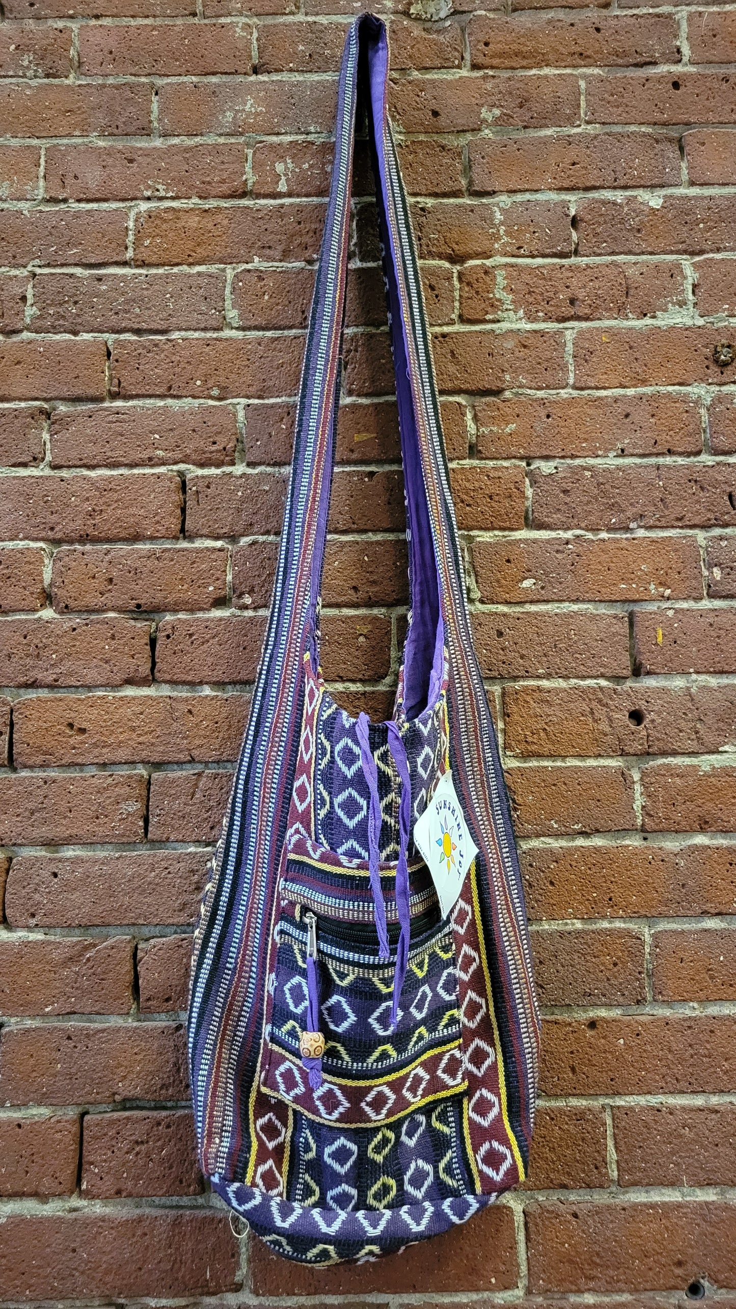 Woven Zip Top Hobo Shoulder Bag *purple*