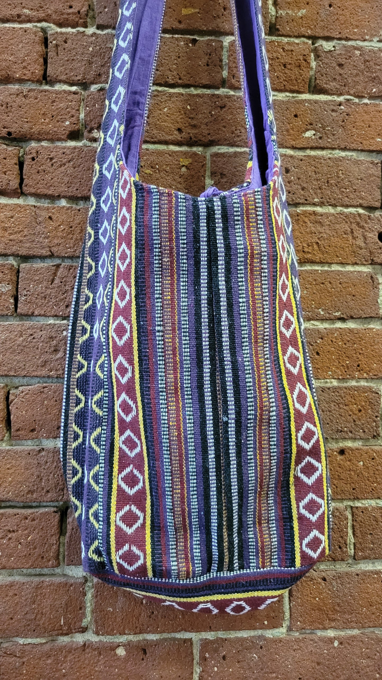 Woven Zip Top Hobo Shoulder Bag *purple*