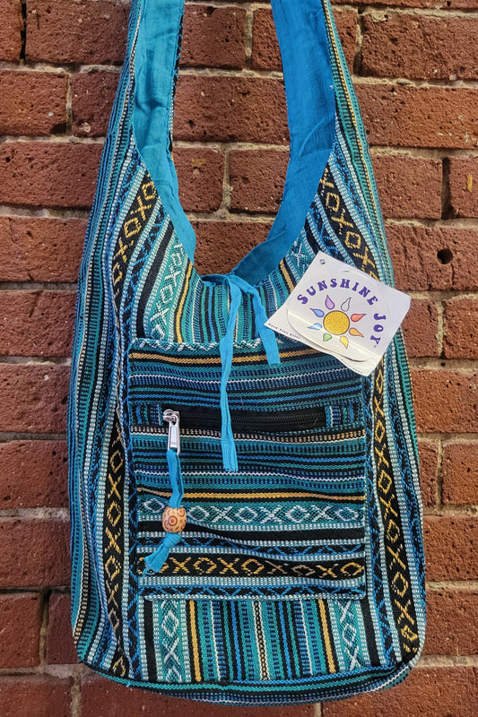 Woven Zip Top Hobo Shoulder Bags *turqoise 2*